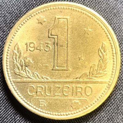 MVM 225 - Moeda 1 Cruzeiro - Bronze-Alumínio - 1943 - FC