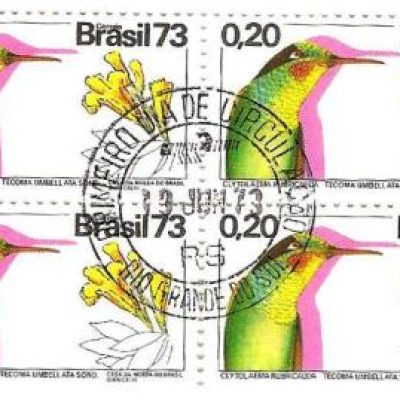 QC0783CPD - Flora e Fauna - Ipê e beija-flor - 1973 - NN